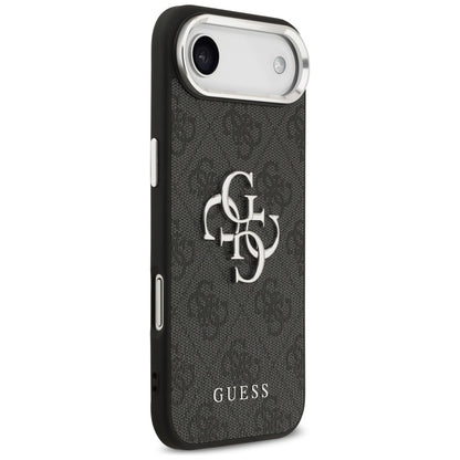Etui til Apple iPhone 17 Air, Guess, Big 4G Logo Classic, Sort Sølvfarvet