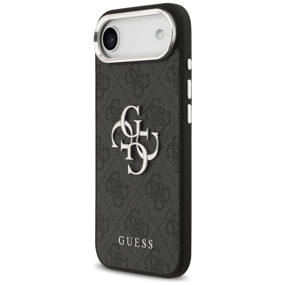 Etui til Apple iPhone 17 Air, Guess, Big 4G Logo Classic, Sort Sølvfarvet