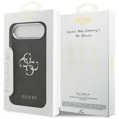 Etui til Apple iPhone 17 Air, Guess, Big 4G Logo Classic, Sort Sølvfarvet