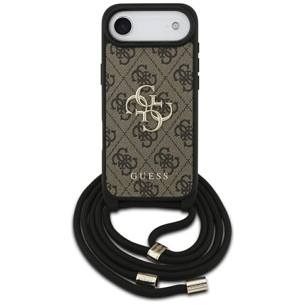 Etui til Apple iPhone 17 Air, Guess, Crossbody Cord 4G Big Log, Brun