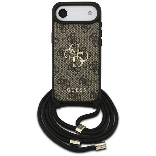 Etui til Apple iPhone 17 Air, Guess, Crossbody Cord 4G Big Log, Brun