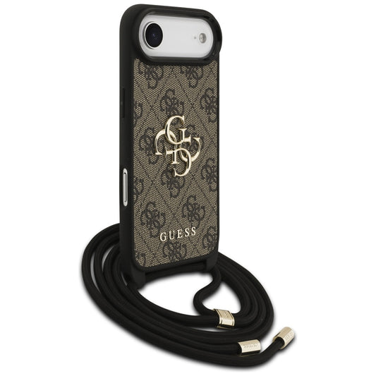 Etui til Apple iPhone 17 Air, Guess, Crossbody Cord 4G Big Log, Brun