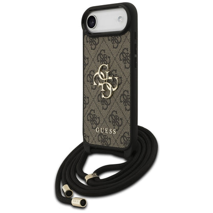 Etui til Apple iPhone 17 Air, Guess, Crossbody Cord 4G Big Log, Brun