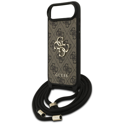 Etui til Apple iPhone 17 Air, Guess, Crossbody Cord 4G Big Log, Brun