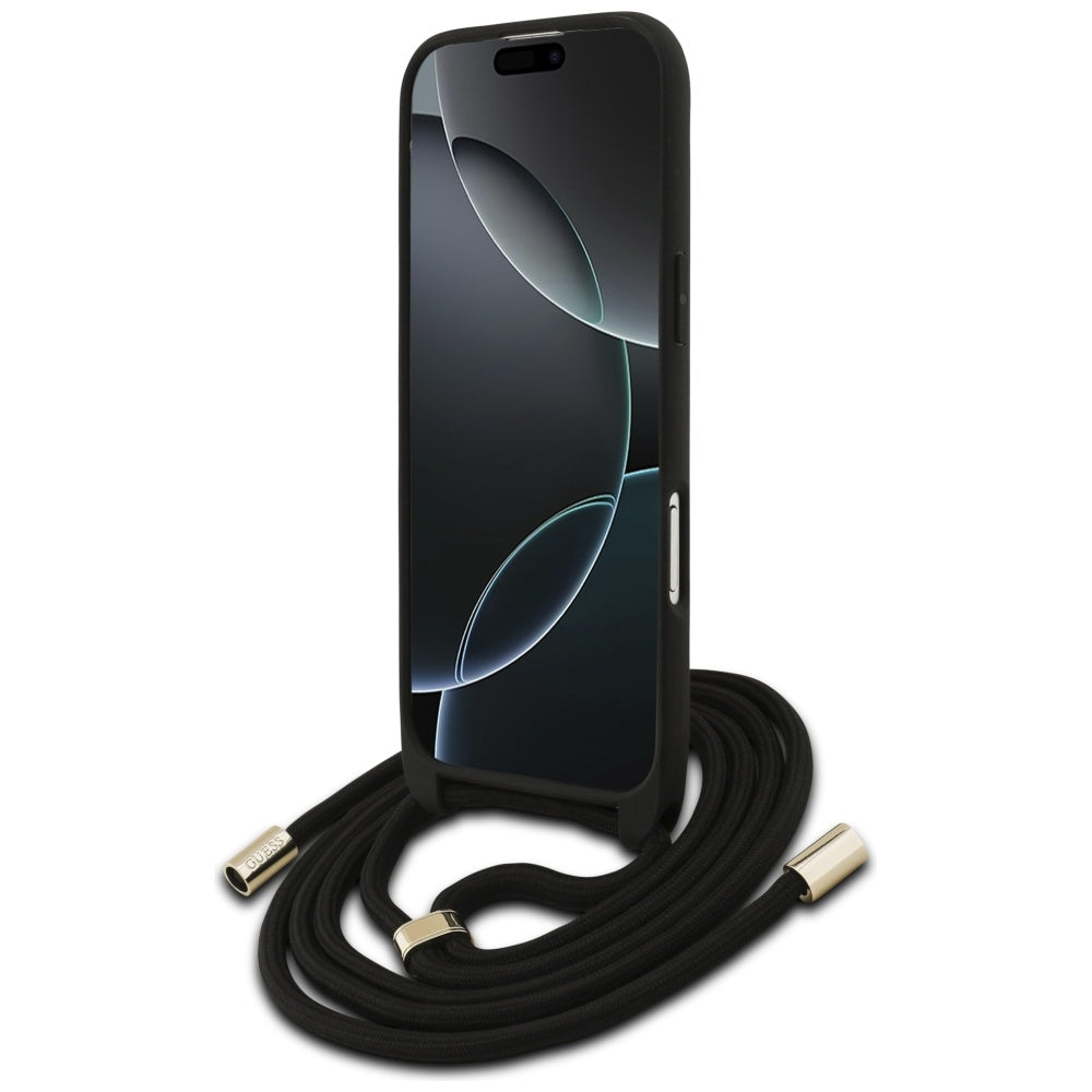 Etui til Apple iPhone 17 Air, Guess, Crossbody Cord 4G Big Log, Brun