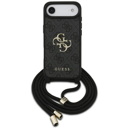 Etui til Apple iPhone 17 Air, Guess, Crossbody Cord 4G Big Log, Sort