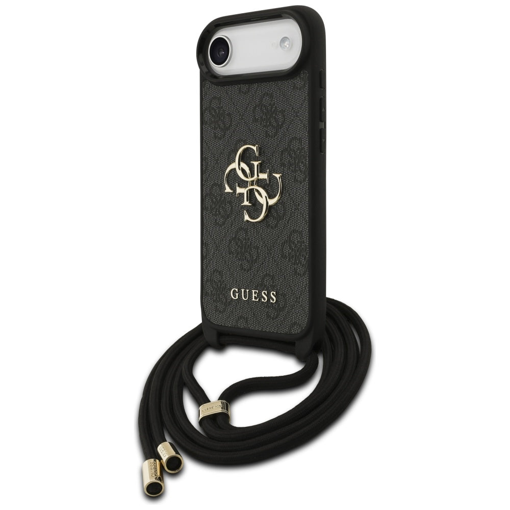 Etui til Apple iPhone 17 Air, Guess, Crossbody Cord 4G Big Log, Sort