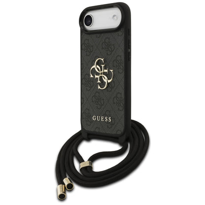 Etui til Apple iPhone 17 Air, Guess, Crossbody Cord 4G Big Log, Sort