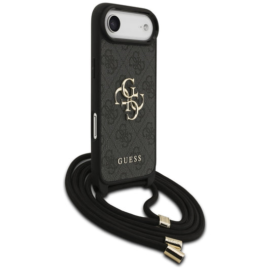 Etui til Apple iPhone 17 Air, Guess, Crossbody Cord 4G Big Log, Sort