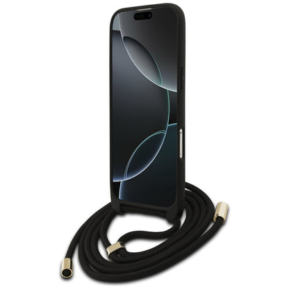 Etui til Apple iPhone 17 Air, Guess, Crossbody Cord 4G Big Log, Sort