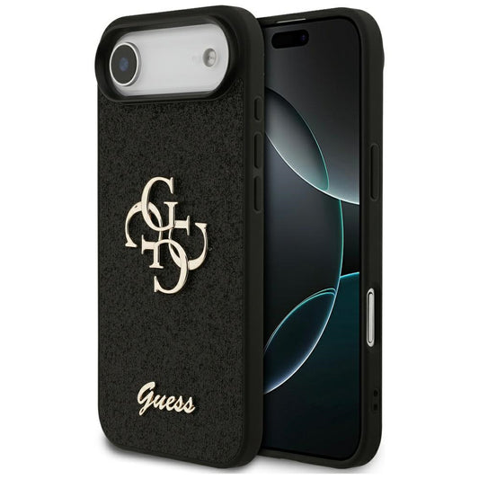 Etui til Apple iPhone 17 Air, Guess, Fixed Glitter Big 4G, Sort