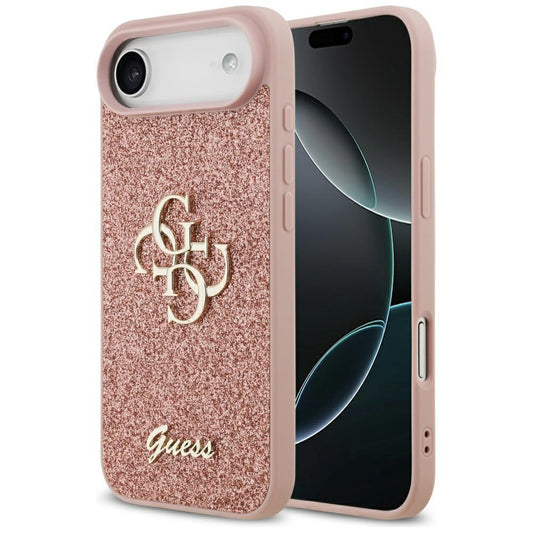 Etui til Apple iPhone 17 Air, Guess, Fixed Glitter Big 4G, Pink