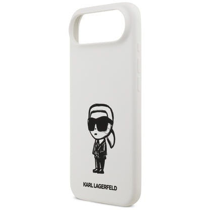Etui til Apple iPhone 17 Air, Karl Lagerfeld, Sketch and Logo Karl, Hvid