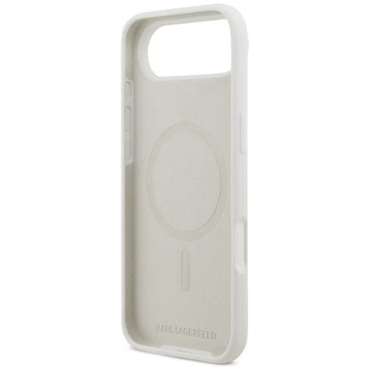Etui til Apple iPhone 17 Air, Karl Lagerfeld, Sketch and Logo Karl, Hvid