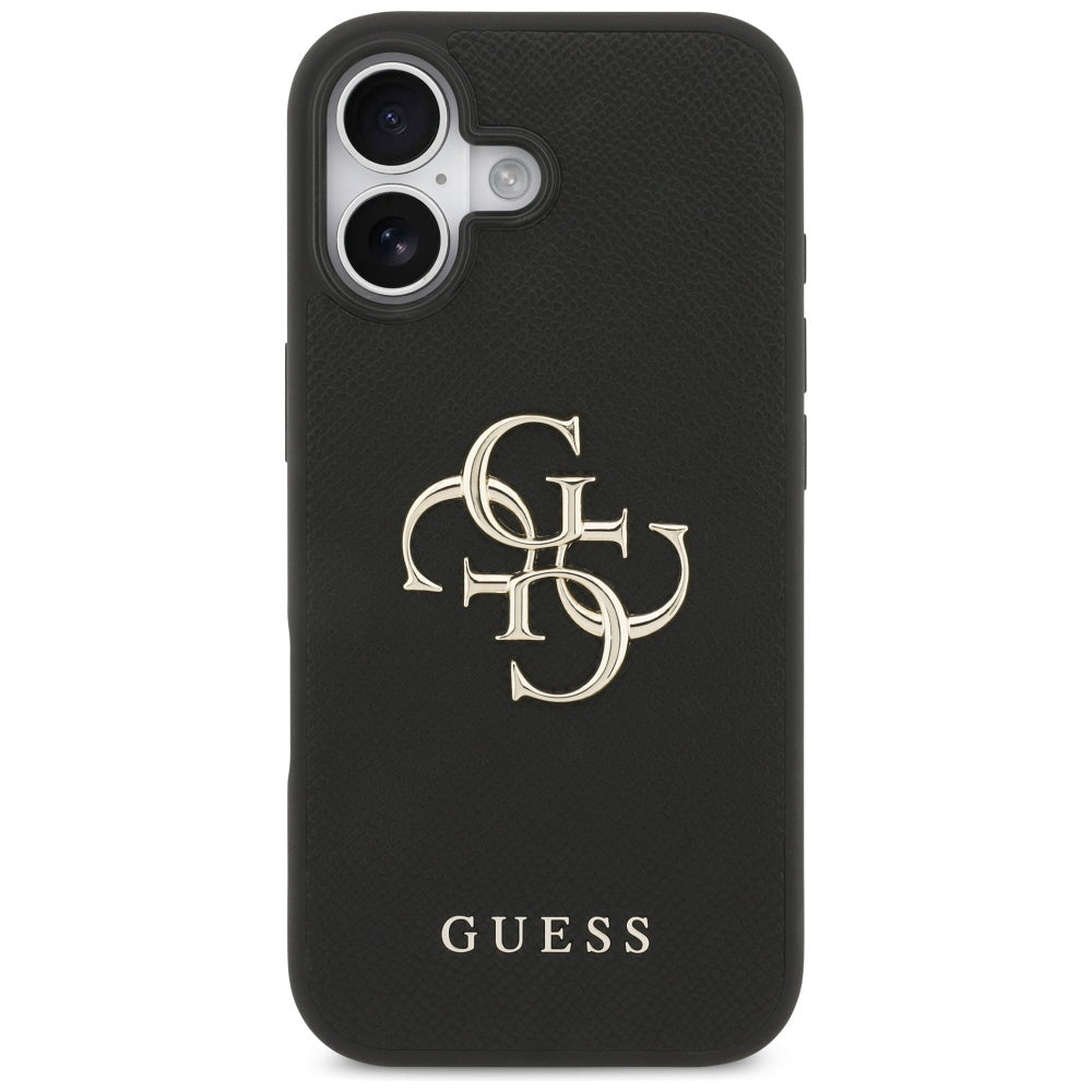 Etui til Apple iPhone 17, Guess, 4G Grained Big and Classic Logo, Sort