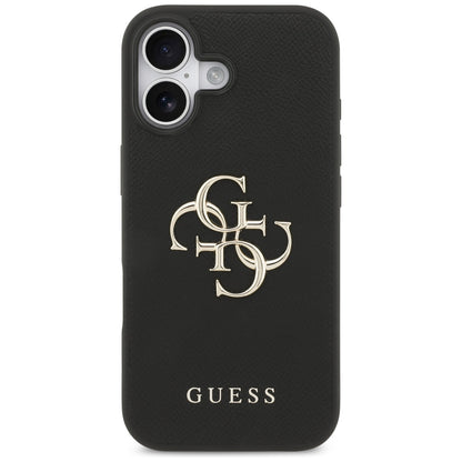 Etui til Apple iPhone 17, Guess, 4G Grained Big and Classic Logo, Sort