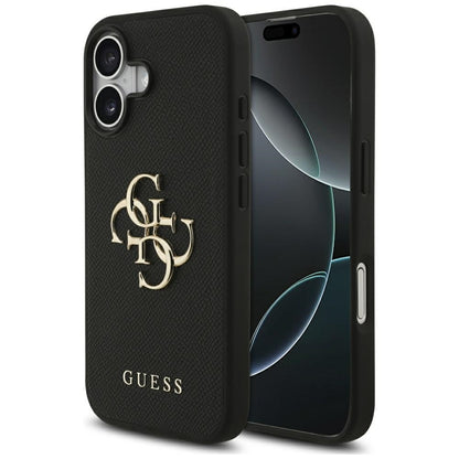 Etui til Apple iPhone 17, Guess, 4G Grained Big and Classic Logo, Sort
