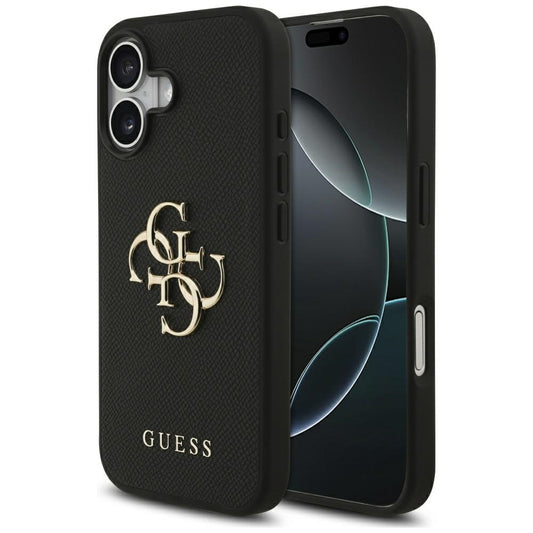 Etui til Apple iPhone 17, Guess, 4G Grained Big and Classic Logo, Sort