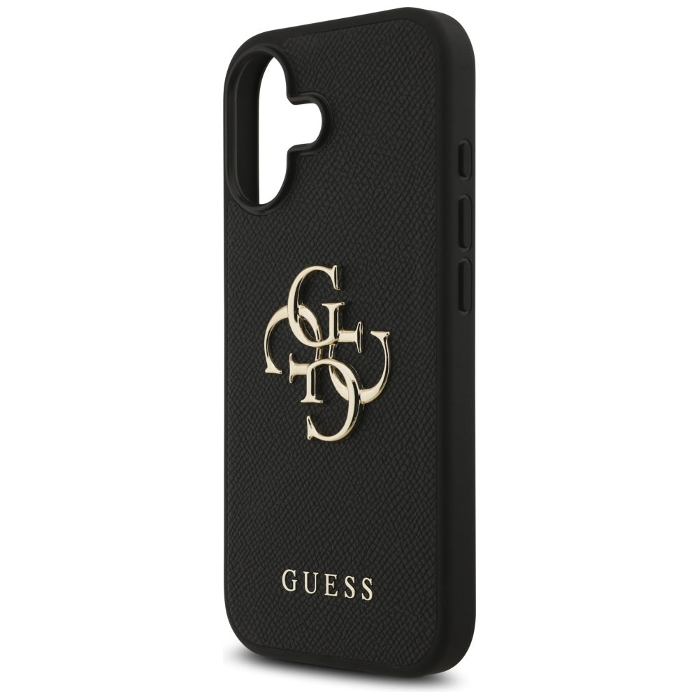 Etui til Apple iPhone 17, Guess, 4G Grained Big and Classic Logo, Sort