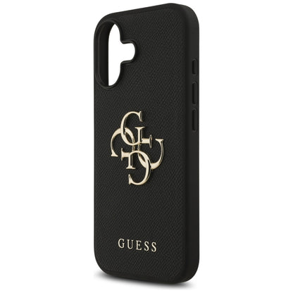Etui til Apple iPhone 17, Guess, 4G Grained Big and Classic Logo, Sort