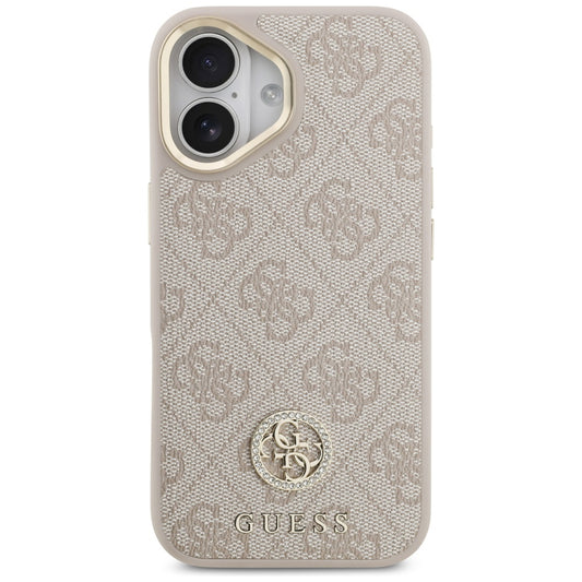 Etui til Apple iPhone 17, Guess, 4G Strass Logo og Big Strap, Pink