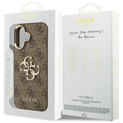 Etui til Apple iPhone 17, Guess, Big 4G Logo Classic, Gylden Brun