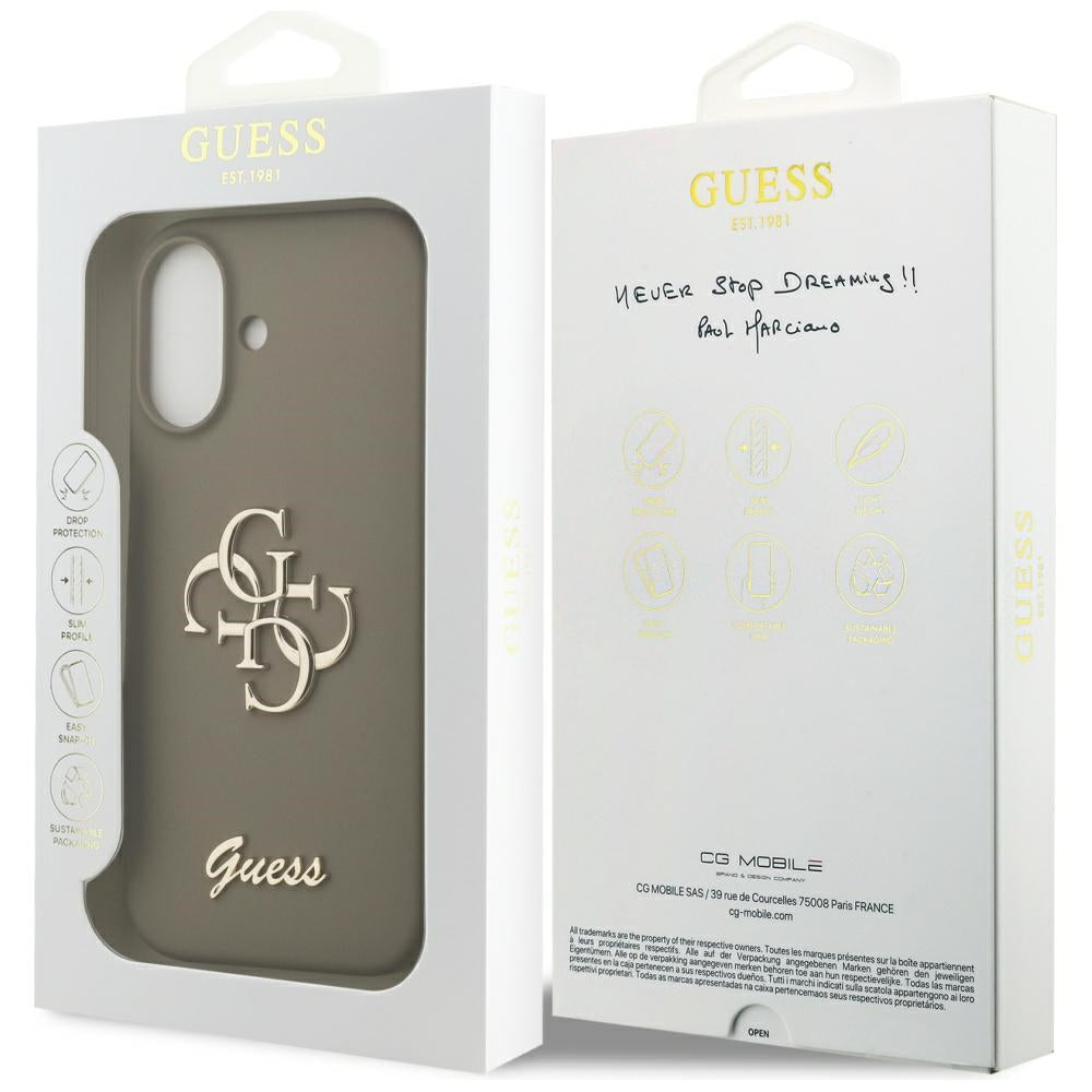 Etui til Apple iPhone 17, Guess, Big 4G Script, Brun