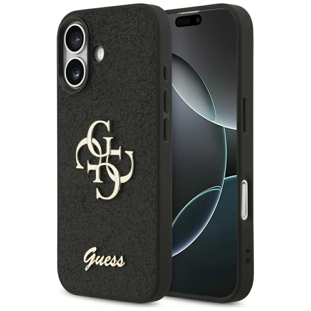 Case for Apple iPhone 17, Guess, Fixed Glitter Big 4G, Black