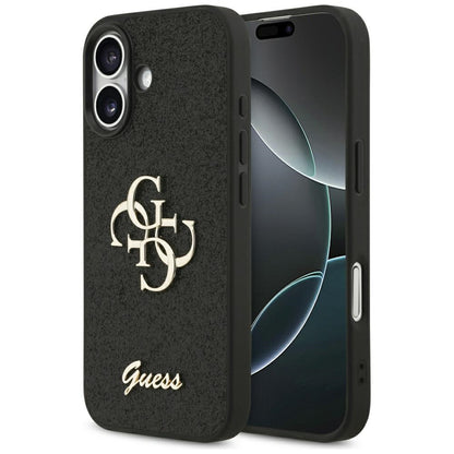 Case for Apple iPhone 17, Guess, Fixed Glitter Big 4G, Black
