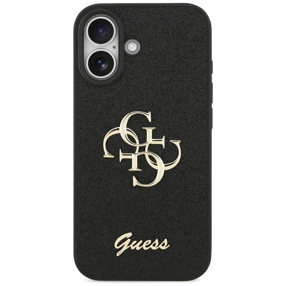 Case for Apple iPhone 17, Guess, Fixed Glitter Big 4G, Black