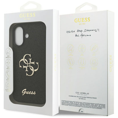 Case for Apple iPhone 17, Guess, Fixed Glitter Big 4G, Black