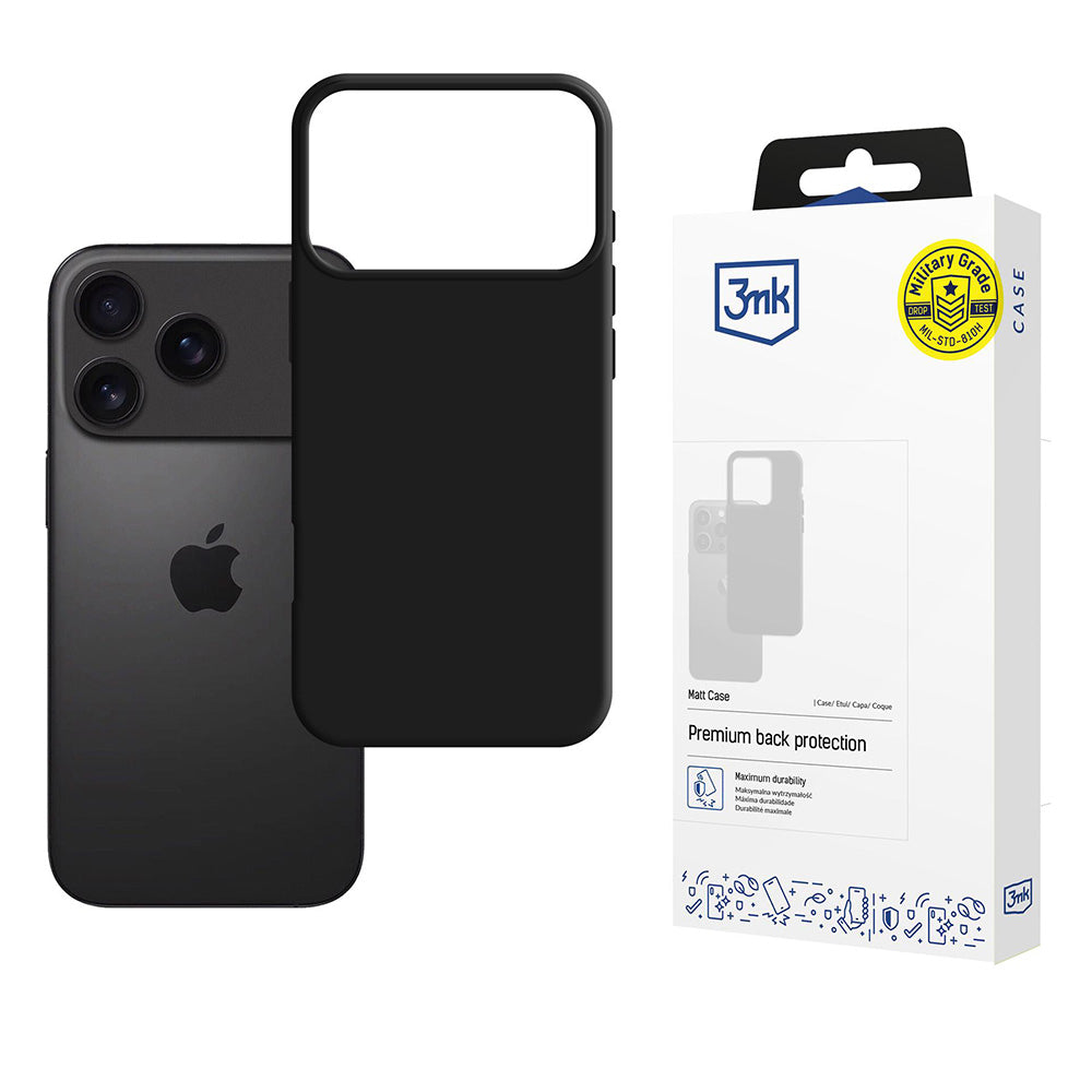 Etui til Apple iPhone 17 Pro, 3MK, Mat, Sort