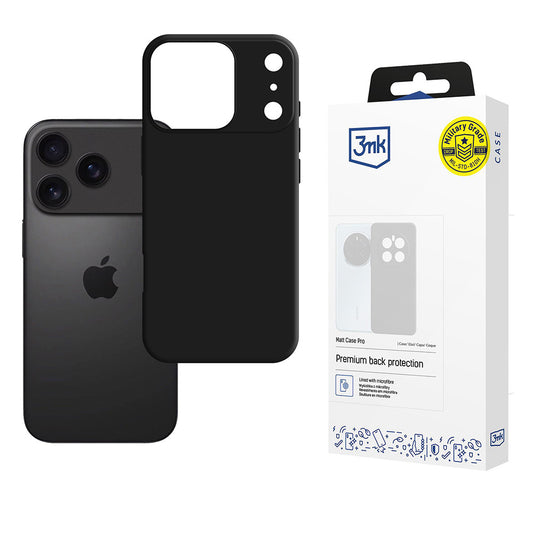 Etui til Apple iPhone 17 Pro, 3MK, Matt Pro, Sort