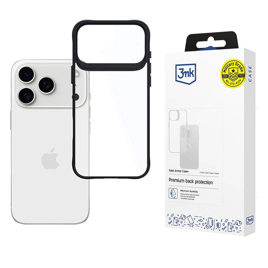 Etui til Apple iPhone 17 Pro, 3MK, Satin Armor Case+, Sort