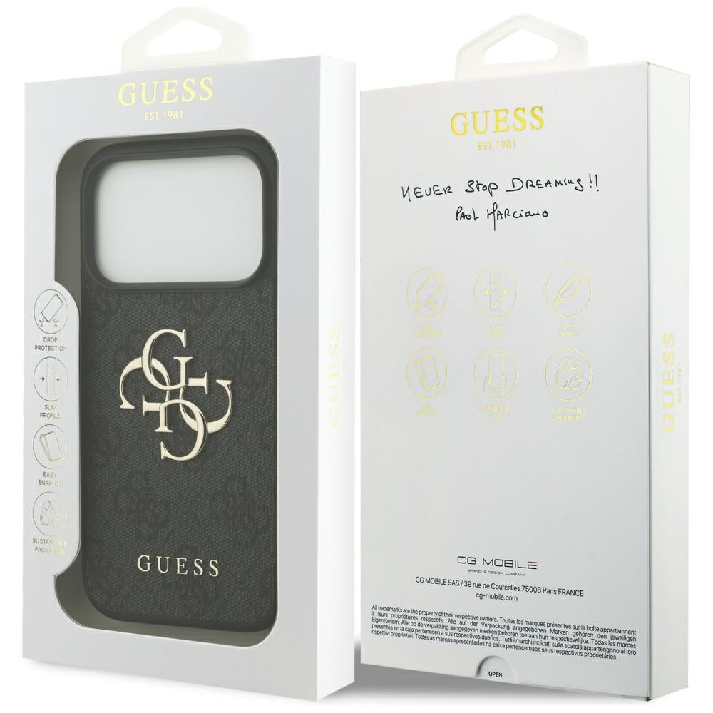 Etui til Apple iPhone 17 Pro, Guess, 4G Big Logo, Sort