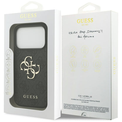Etui til Apple iPhone 17 Pro, Guess, 4G Big Logo, Sort