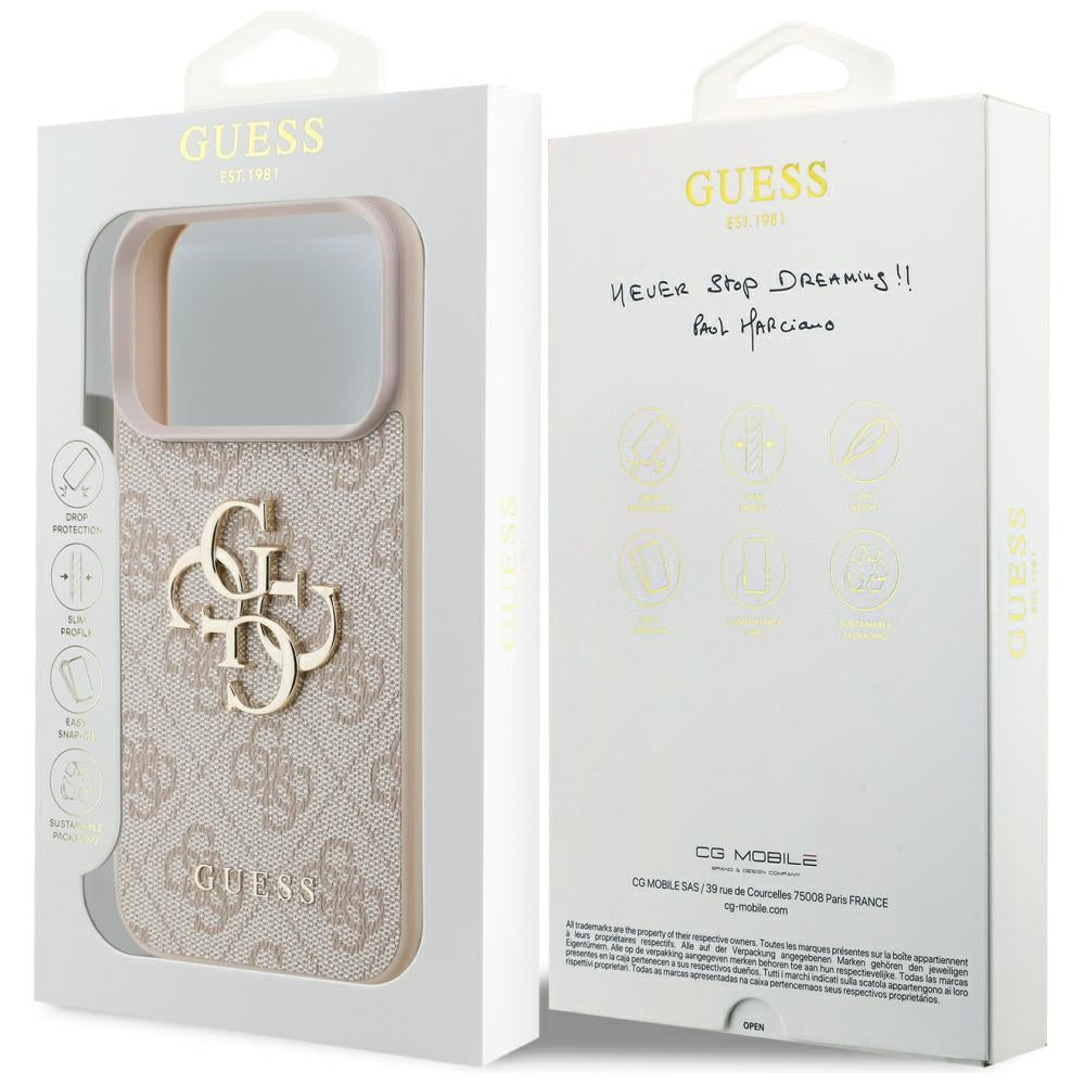Etui til Apple iPhone 17 Pro, Guess, 4G Big Logo, Pink