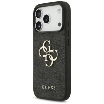 Etui til Apple iPhone 17 Pro, Guess, 4G Classic Logo med rem, Sort