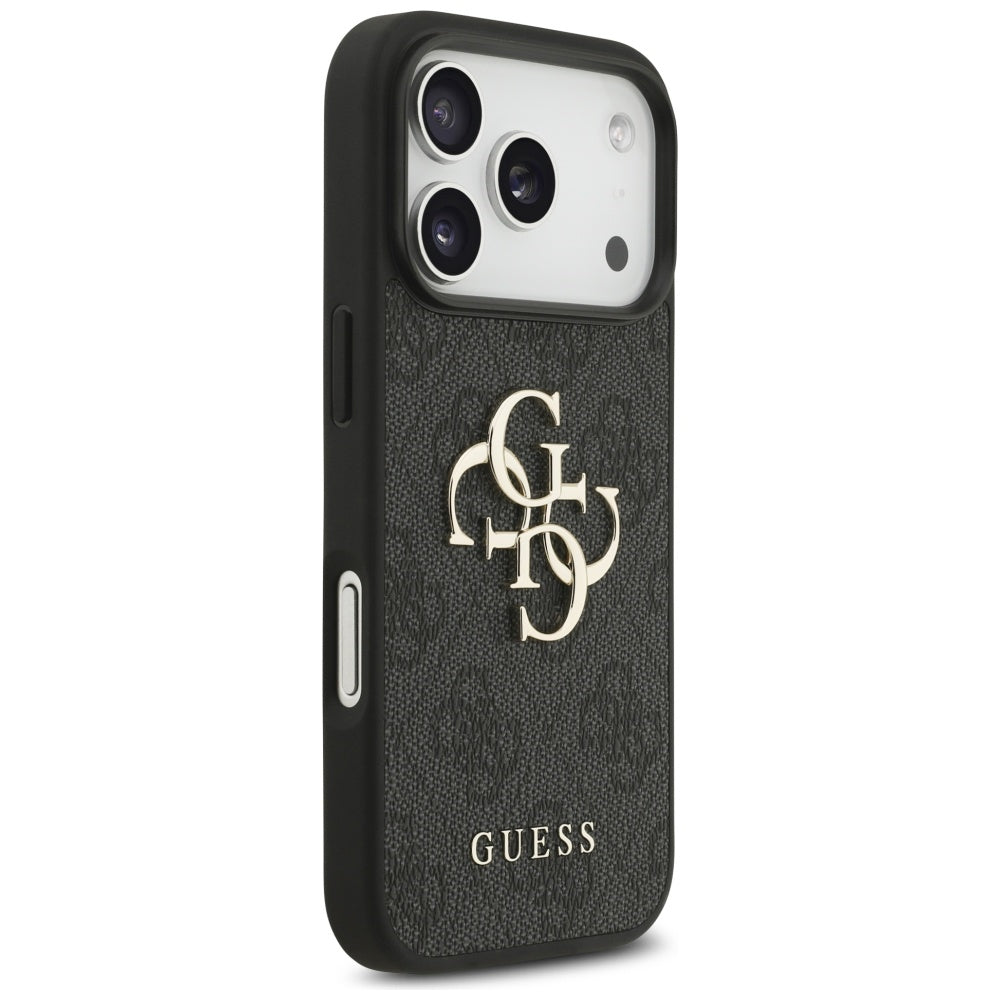 Etui til Apple iPhone 17 Pro, Guess, 4G Classic Logo med rem, Sort
