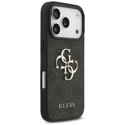 Etui til Apple iPhone 17 Pro, Guess, 4G Classic Logo med rem, Sort