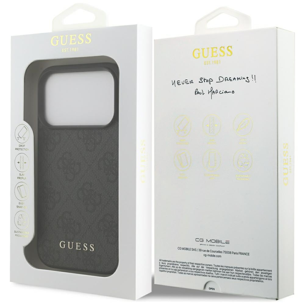 Etui til Apple iPhone 17 Pro, Guess, 4G Classic, Sort