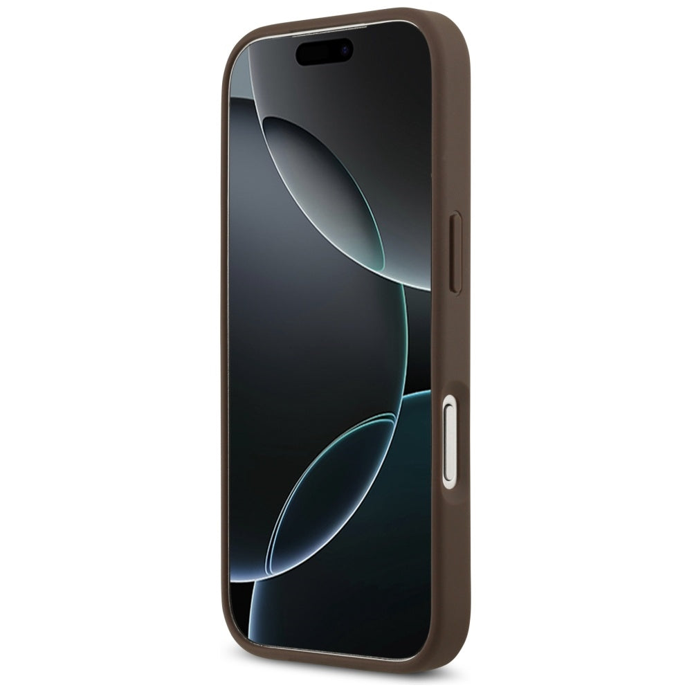Etui til Apple iPhone 17 Pro, Guess, 4G Double Card Triangle, Brun