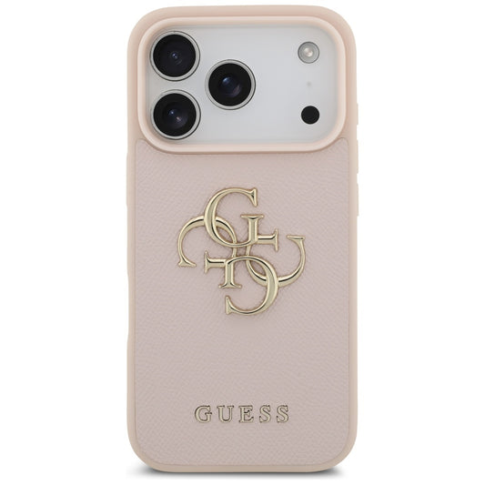Etui til Apple iPhone 17 Pro, Guess, 4G Grained Big and Classic Logo, Pink