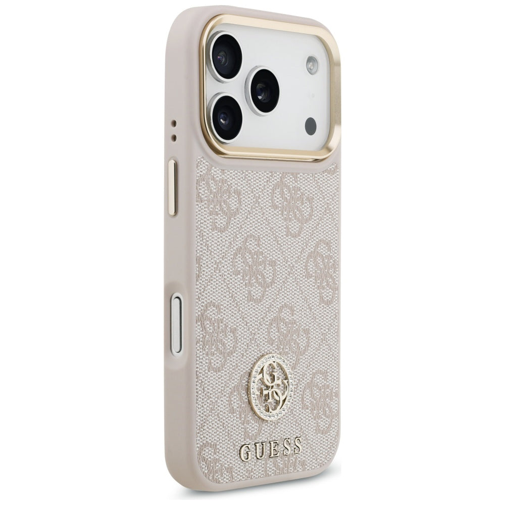 Etui til Apple iPhone 17 Pro, Guess, 4G Strass Logo og Big Strap, Pink