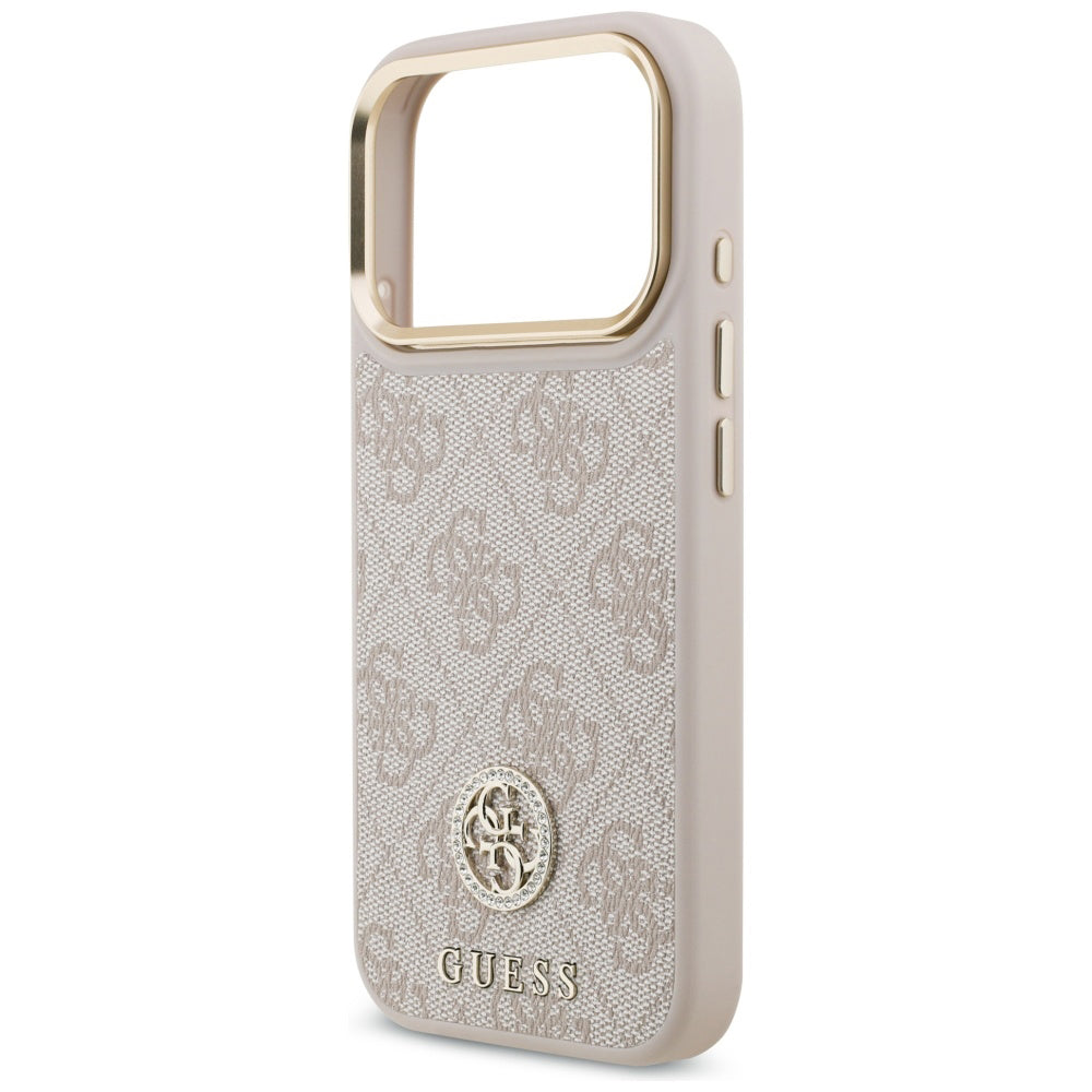 Etui til Apple iPhone 17 Pro, Guess, 4G Strass Logo og Big Strap, Pink