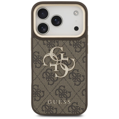 Etui til Apple iPhone 17 Pro, Guess, Big 4G Classic Logo med stor rem, Brun