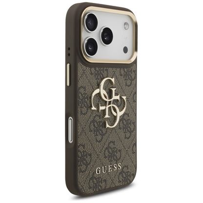 Etui til Apple iPhone 17 Pro, Guess, Big 4G Classic Logo med stor rem, Brun