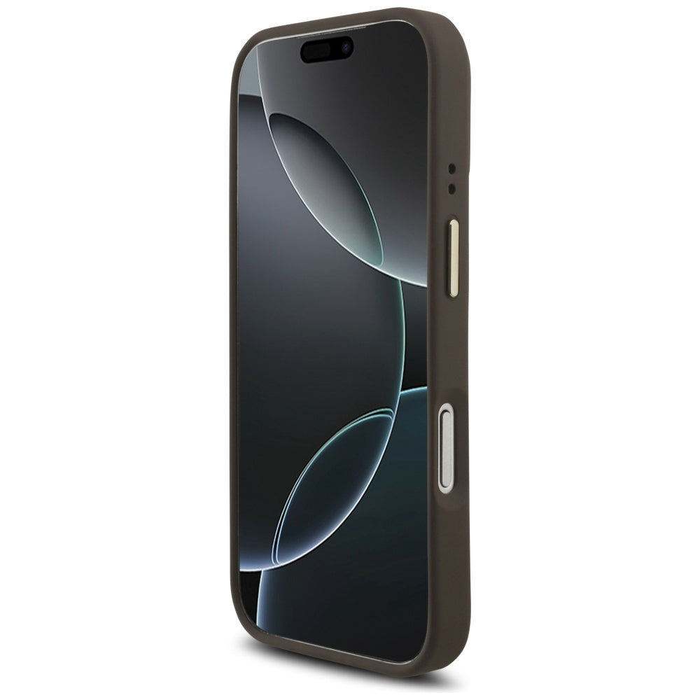 Etui til Apple iPhone 17 Pro, Guess, Big 4G Classic Logo med stor rem, Brun
