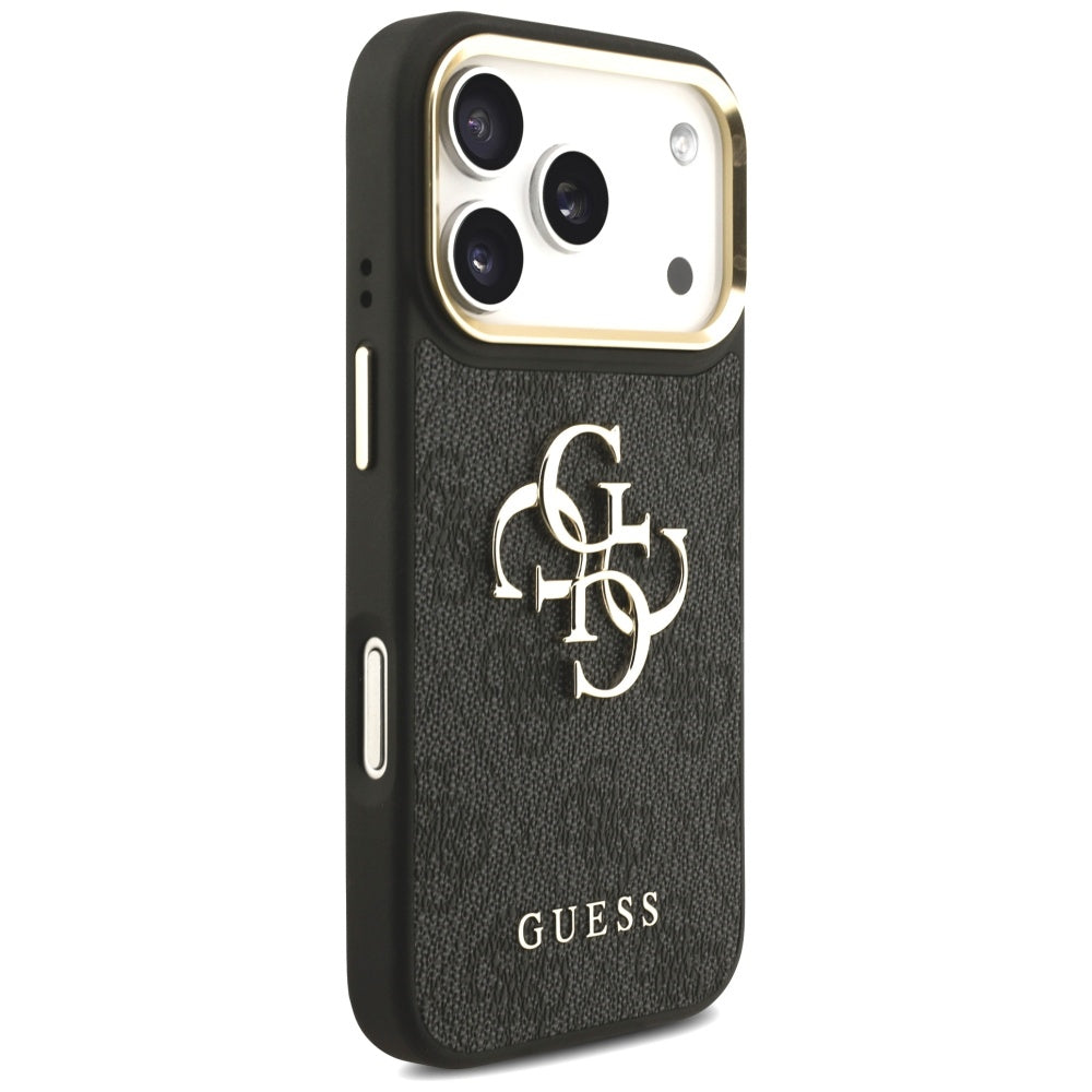 Etui til Apple iPhone 17 Pro, Guess, Big 4G Classic Logo med stor rem, Sort