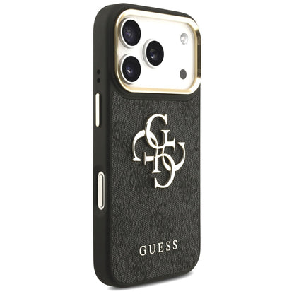 Etui til Apple iPhone 17 Pro, Guess, Big 4G Classic Logo med stor rem, Sort